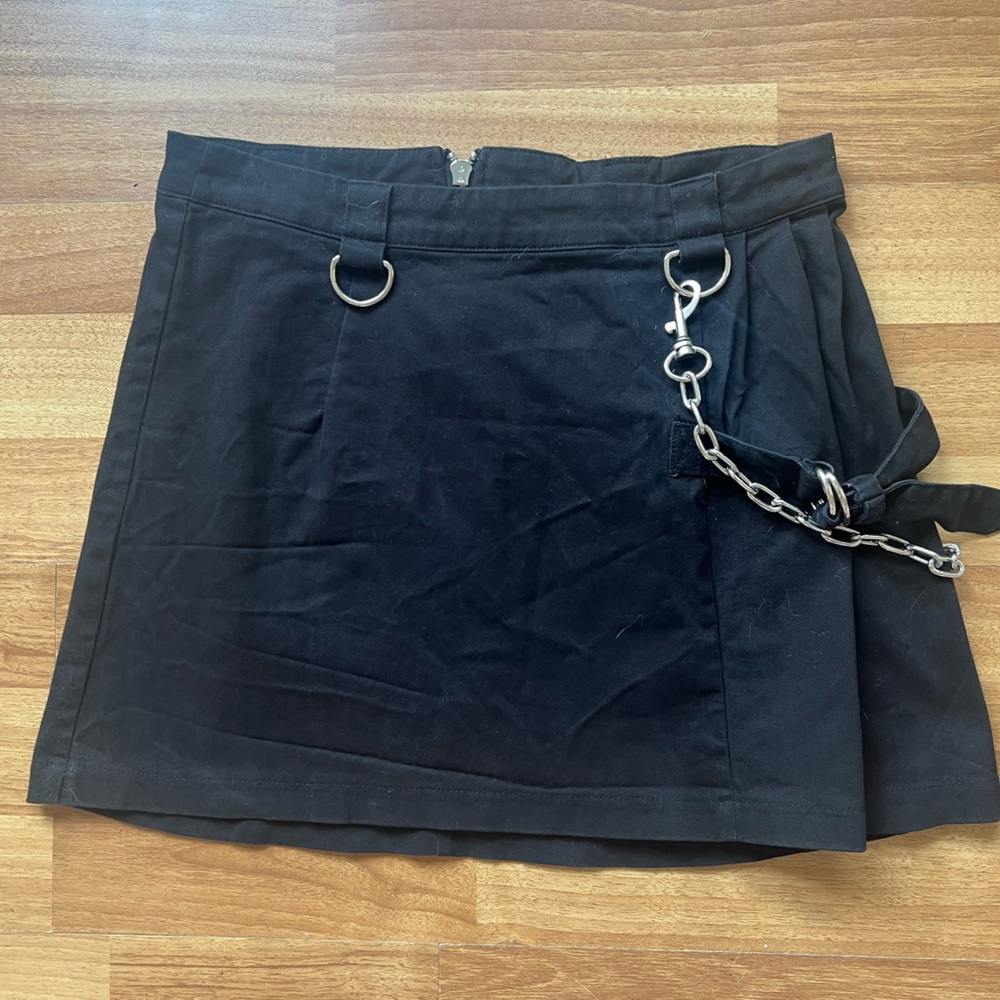 Current Mood Black Chain Mini Skirt